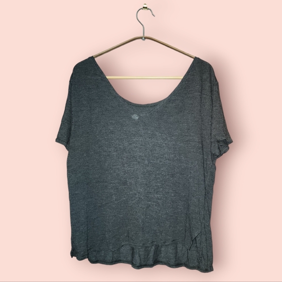 Lululemon Scoop Neck Short Sleeve Tee Lightweight Medium Dark Grey Activewear M - Picture 2 of 3